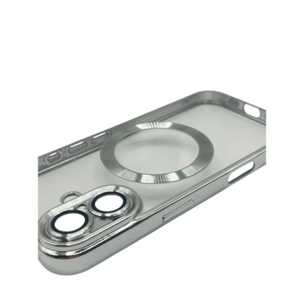 iPhone 16 Plus Clear Protective Case‎ Silver Metallic Trim NEW